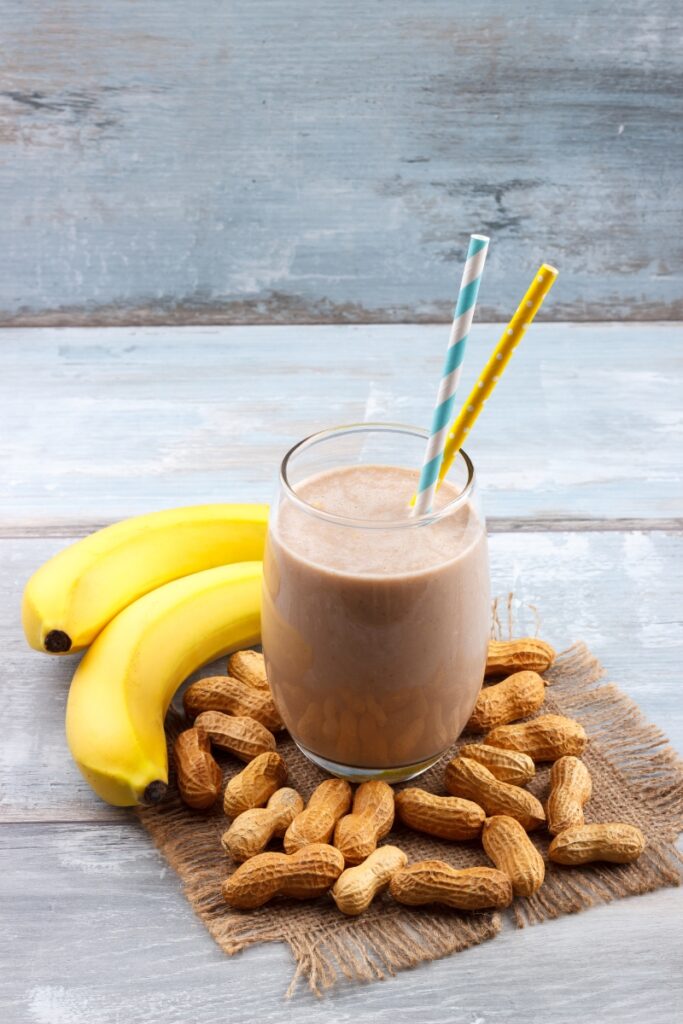 Peanut Butter and Banana protein Smoothie - Easy High Protein Breakfast Recipes - The Main Line Collective